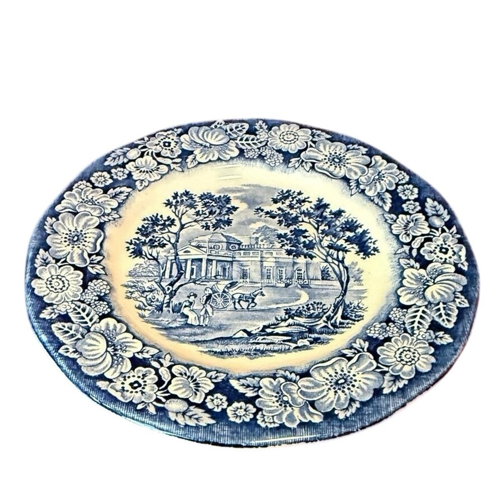 Liberty Blue Monticello Plate • Staffordshire Ironstone • 6” • Vintage